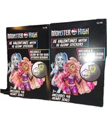 2PC Monster High 16 Valentines Exchange Cards w/ Glow In The Dark Stickers - €12,79 EUR