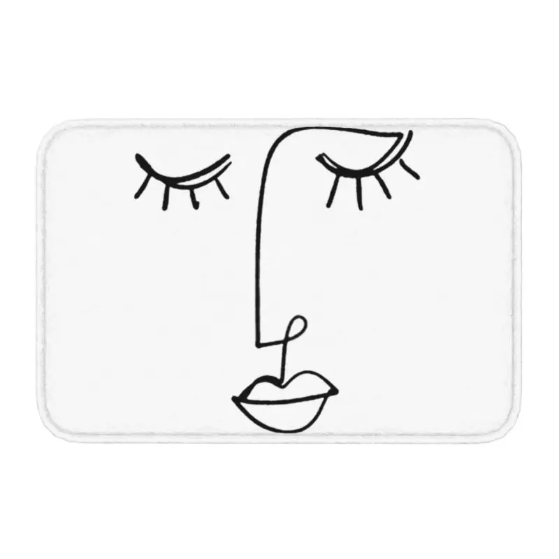 One Line Face Art Front Door Mat Anti-Slip Indoor Quick Dry Pablo Picasso Doorma - $15.99