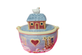  Ceramic Noahs Ark Cookie Jar Certified International Susan Winget Large 12 x 12 - £16.23 GBP