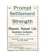Phoenix Mutual Life Insurance Co 1899 Advertisement Victorian Connecticu... - $19.99