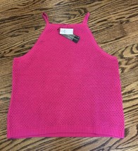 NEW Banana Republic Factory Women’s Open Stitch Sweater Tank Pink Size L... - $49.01