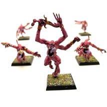 Chaos Daemons Pink Horrors of Tzeentch 5 Painted Miniatures - $48.00