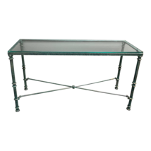 Giacometti Style Iron and Glass Console Table - $600.00