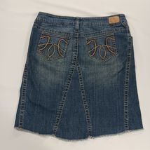 Hydraulic RN#99678 Women's Blue Cotton Stretch Denim Frayed Skirt Size 13/14 image 2