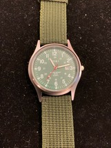 New men&#39;s olive easy-to-read military dial calendar quartz wristwatch - $24.75