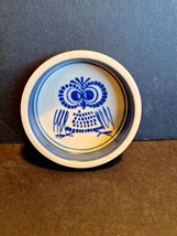 VTG Otagiri Original Hand Crafted Round Owl Trinket Bowl/Dish Cream/Blue... - £12.65 GBP