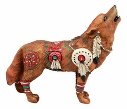 Tribal Warpath Native Howling Wolf Totem Spirit Figurine Collection 6.25&quot;L - £21.52 GBP