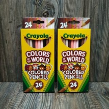 *2* Crayola COLORS OF THE WORLD Colored Pencils Lot 24 pc Multi Colors f... - £9.62 GBP