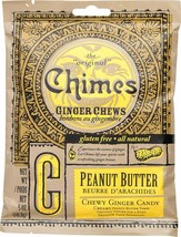1 Bags, Chimes Peanut Butter Ginger Chews Candy 5oz (141.8g) - £8.75 GBP