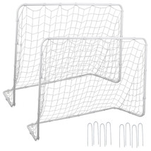 Practice Football 2Pack 6X4 Ft Post Net Steel Frame Soccer Goal Durable Net - £75.83 GBP