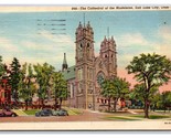 Cathedral of the Madaleine Salt Lake City Utah UT Linen  Postcard W22 - £1.54 GBP