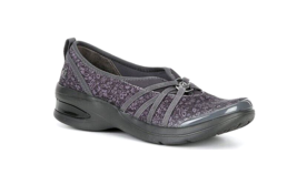 New Bzees Women&#39;s Rosie Floral Washable Slip-On Shoes Dark Grey Size 7.5M - $69.29