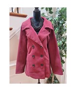 Me Jane Women Maroon Polyester Double Breasted Long Sleeve Buttons Front... - $57.42