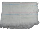 Confetti Kids Vintage Acrylic Baby Blanket White Pastel stripes woven af... - $13.50