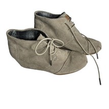 Toms Womens Beige Suede Leather Wedge Ankle Booties Size 9 - £23.18 GBP