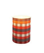 NEW St. Nicholas Square Texas Plaid Small LED Pillar Wax Candle Flicker ... - $12.86