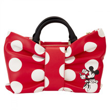 Minnie Mouse Rocks The Dots Figural Bow Crossbody Bag by Loungefly Red - $64.99