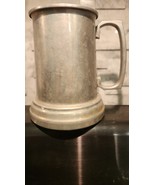 Vintage English Pewter Tankard Beer Mug Clear Bottom Very Cool And Uniqu... - $12.77