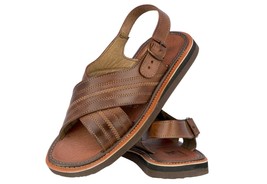 Men&#39;s Real Leather Authentic Mexican Huaraches Buckle Open Toe Sandals Chedron - £32.43 GBP