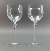 Christian Dior Crystal Bijoux 8 1/4&quot; Water Goblets Glasses Gold Rings Se... - £60.41 GBP