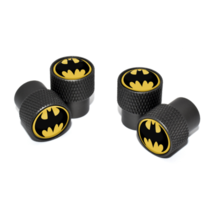 Batman Symbol Valve Stem Caps with Black Knurling 4-Pack Black - £17.38 GBP