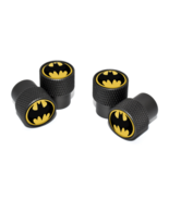 Batman Symbol Valve Stem Caps with Black Knurling 4-Pack Black - £17.21 GBP