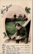 WW1 Soldier Writes To Sister Scene Of Infantry Horses Tent Postcard N22 - £7.17 GBP