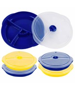 4 Pk Food Storage Plate 3-Section Container Healthy Portion Control Meal... - £30.68 GBP