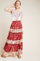 Nwt Anthropologie Portia Tiered Maxi Skirt By Farm Rio Xs, S - £62.92 GBP