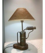 Antique Blow Torch table lamp . Overall height with shade 23” . - $203.74 CAD