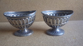 Antique Pair Barker Brothers Chester England Sterling Silver Salt Cellars 1911/2 - £78.66 GBP