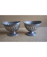 ANTIQUE PAIR BARKER BROTHERS CHESTER ENGLAND STERLING SILVER SALT CELLAR... - €86,25 EUR