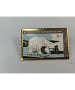 US Stamp Pin Brooch Wildlife Conservation Polar Bear 8 Cent Jayne Co - £13.41 GBP