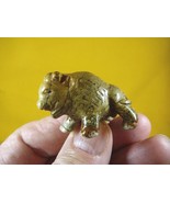 (Y-BUF-551) little tan brown BUFFALO bison gemstone carving gem figurine... - $19.22 CAD