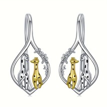 Vintage Silver Giraffe Dangle Earrings for Women  Teens - £53.01 GBP