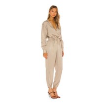 ATM Beige Micro Twill Jogger Jumpsuit Large New - $153.75