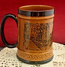 Vintage Hearst Castel  San Simon California souvenir brown &amp; black beer mug - £9.34 GBP