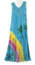 Metropolitan Embellished Tropical Sunset Dress Women Size 1X Resort Wear... - £18.85 GBP