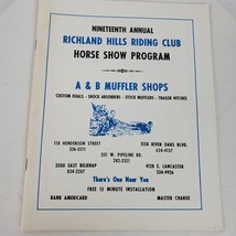 Vintage Nineteenth Annual Richland Hills Riding Club Program ~ Texas - $258.83 MXN