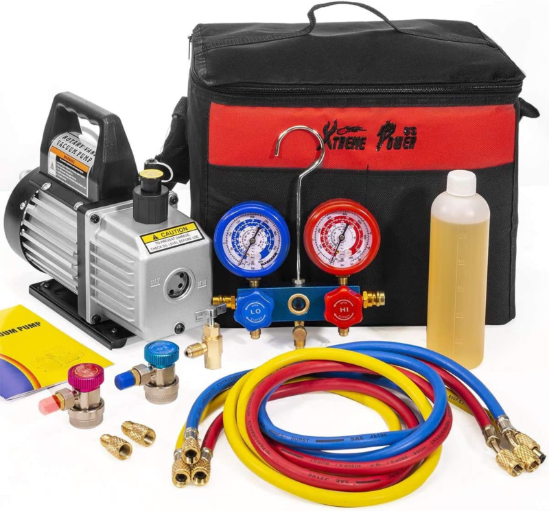 Xtremepowerus 3CFM 1/4 HP Vacuum Pump HVAC R134A R12 R22 R410A A/C Refri... - $229.95