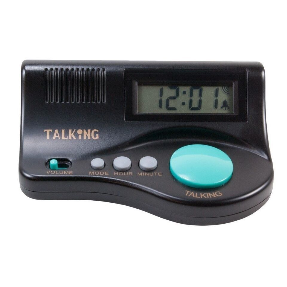 Talking Curve Alarm Clock with Large LCD Display and Clear Female Voice - $24.70