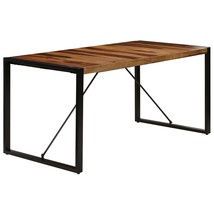 vidaXL Solid Sheesham Wood Rectangular Dining Table Brown Black 60x36 Inches - $3,735.52 MXN