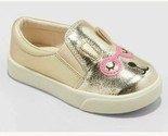 Cat &amp; Jack Brand ~ Gold ~ Augusta ~ Girl&#39;s Size 5 Slip On Shoes ~ Bunny ... - $14.96