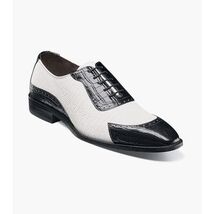 Stacy Adams Tarango Modified Cap Toe Oxford Shoes Black White 25770-111 image 2