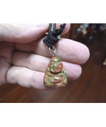 (cj100-1) little Buddha GREEN unakite gemstone Pendant carving Buddhist ... - $8.59