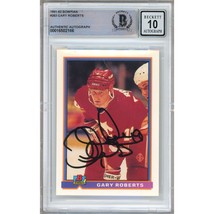 Gary Roberts Calgary Flames Signed 1991-92 Bowman Hockey BGS Gem Auto 10 Slab - £63.11 GBP