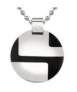 NIP Peora Steel Enamel-finish Steel Ball Chain Disc Pendant  - $19.75