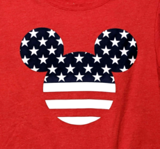 Authentic Disney Womens Mickey Mouse USA T-Shirt Tee U.S. Red White Blue Flag M - £6.28 GBP
