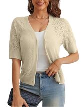 VOIANLIMO Women's Cropped V-Neck Button Down Cardigan Sweater Apricot Si... - $338.47 MXN VOIANLIMO Women's Cropped V-Neck Button Down Cardigan Sweater Apricot Si... - $338.47 MXN