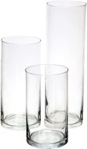 Three Glass Cylinder Flower Center Pieces From Royal Imports That, And Holidays. - £32.04 GBP